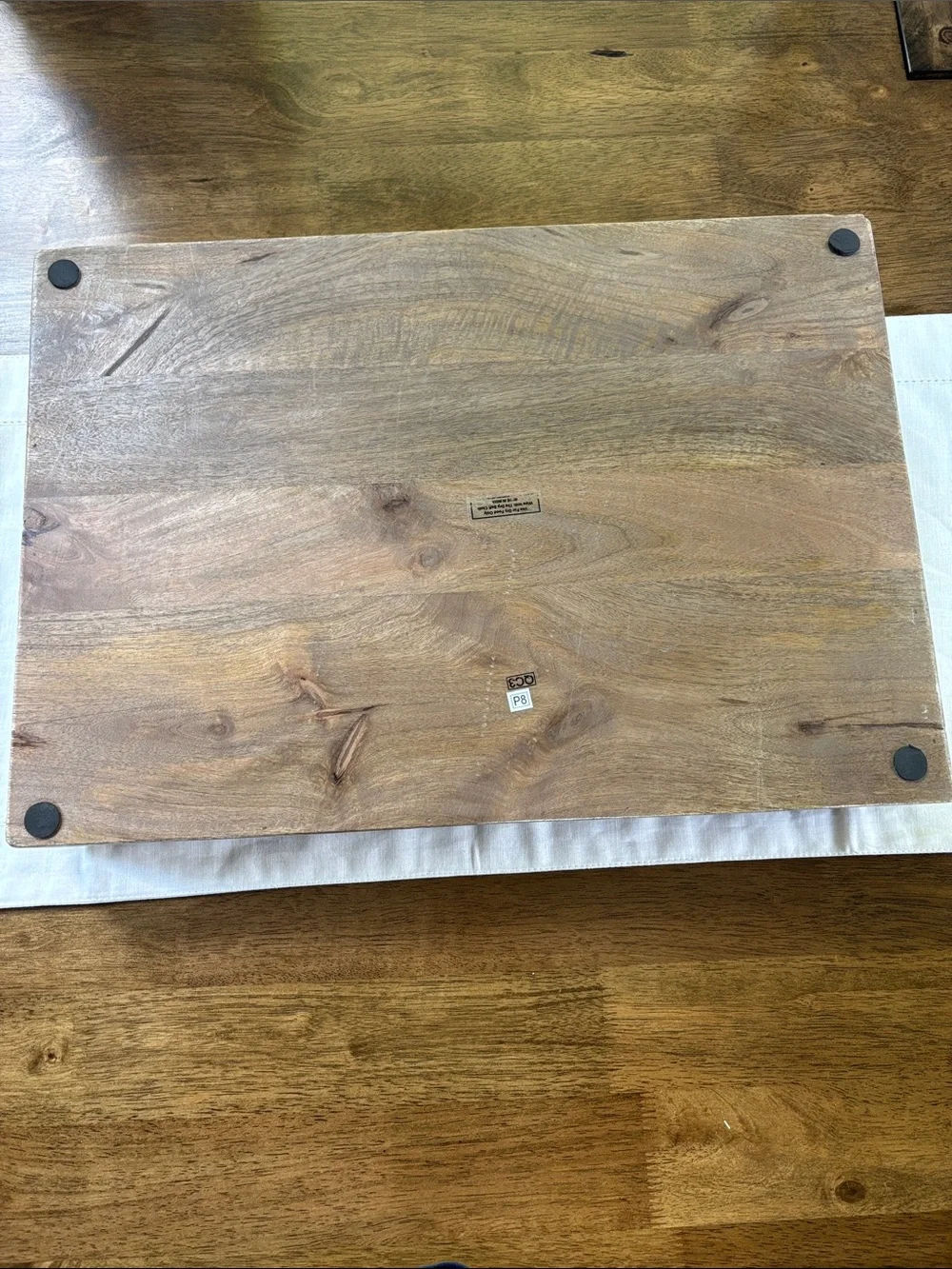 Wood Tray with Cutout Handles in Natural Brown - Home Bath Vanity Tray 20” New